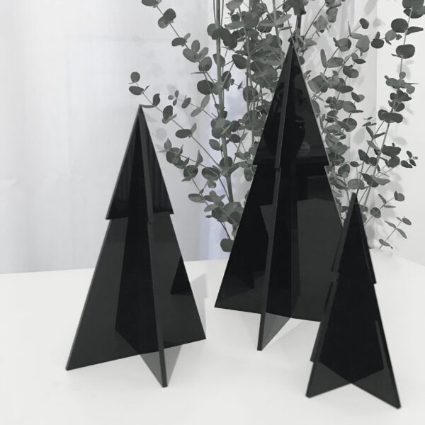 albero di natale in plexiglass nero lucido